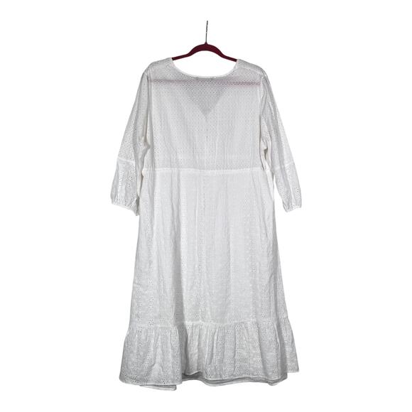 Black Tape_ Dress Womens XL Midi Cottagecore Buttoned Eyelet Embroidered - Picture 3 of 7